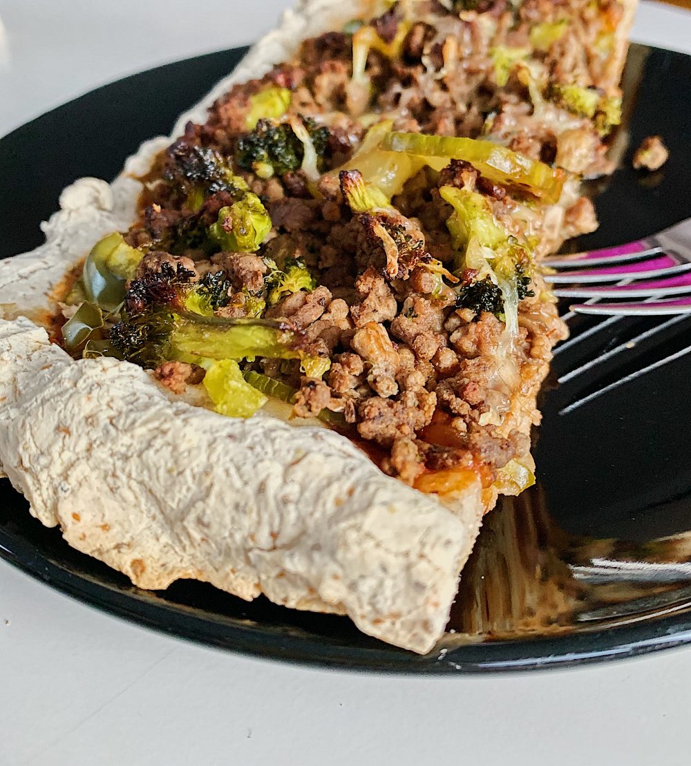 Pizza sans gluten au boeuf haché