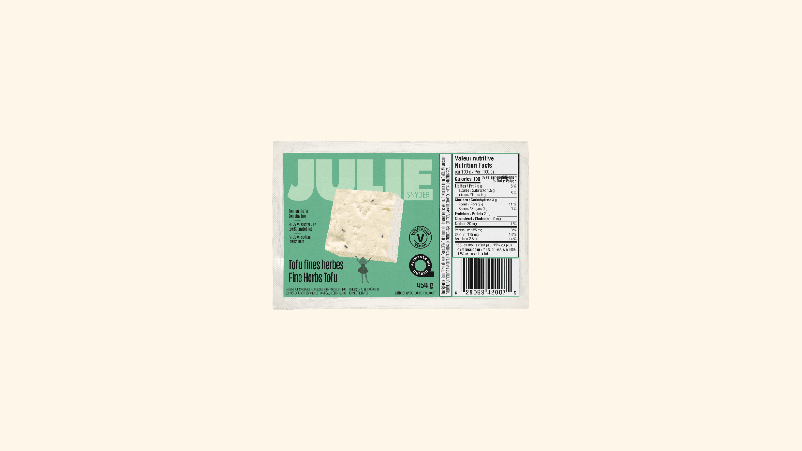 Tofu aux fines herbes Julie Snyder