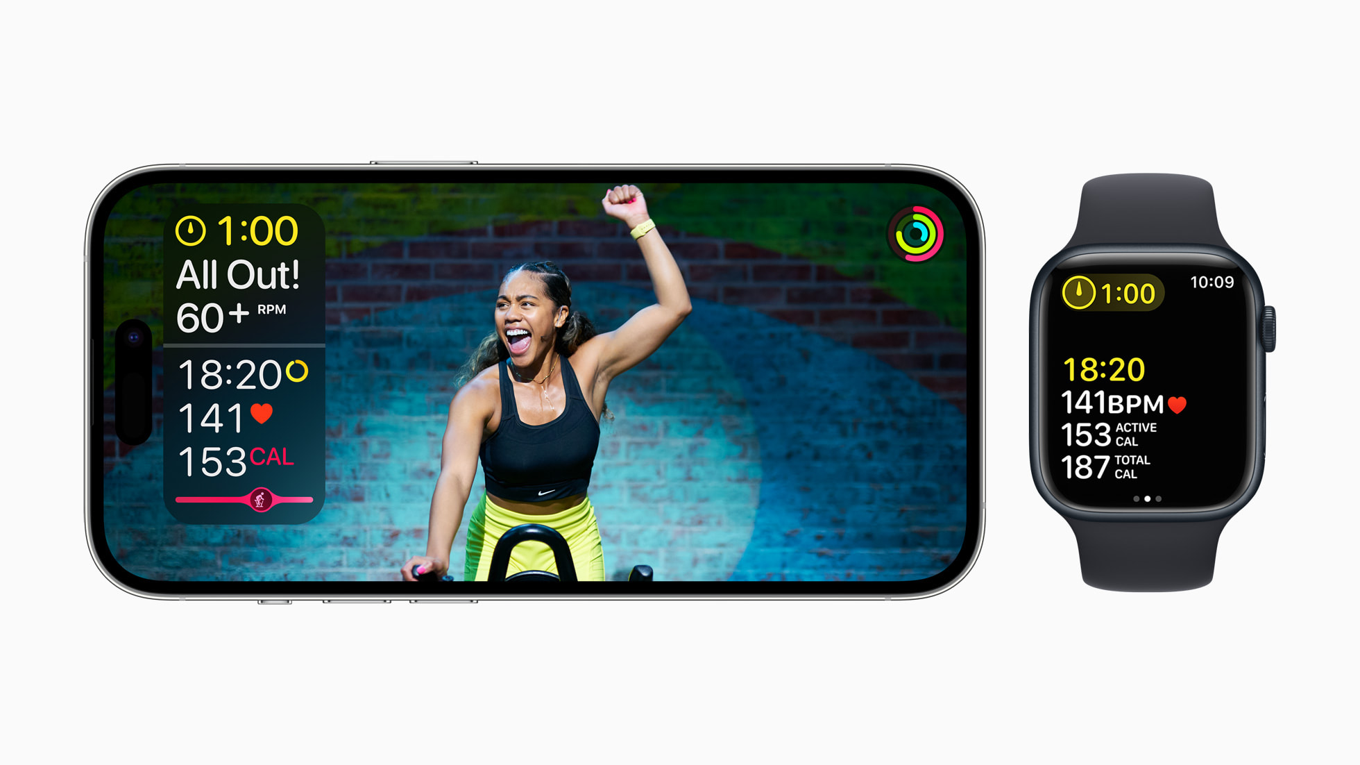 Apple Fitness+ sous iPhone 14 Pro et WatchOS 9