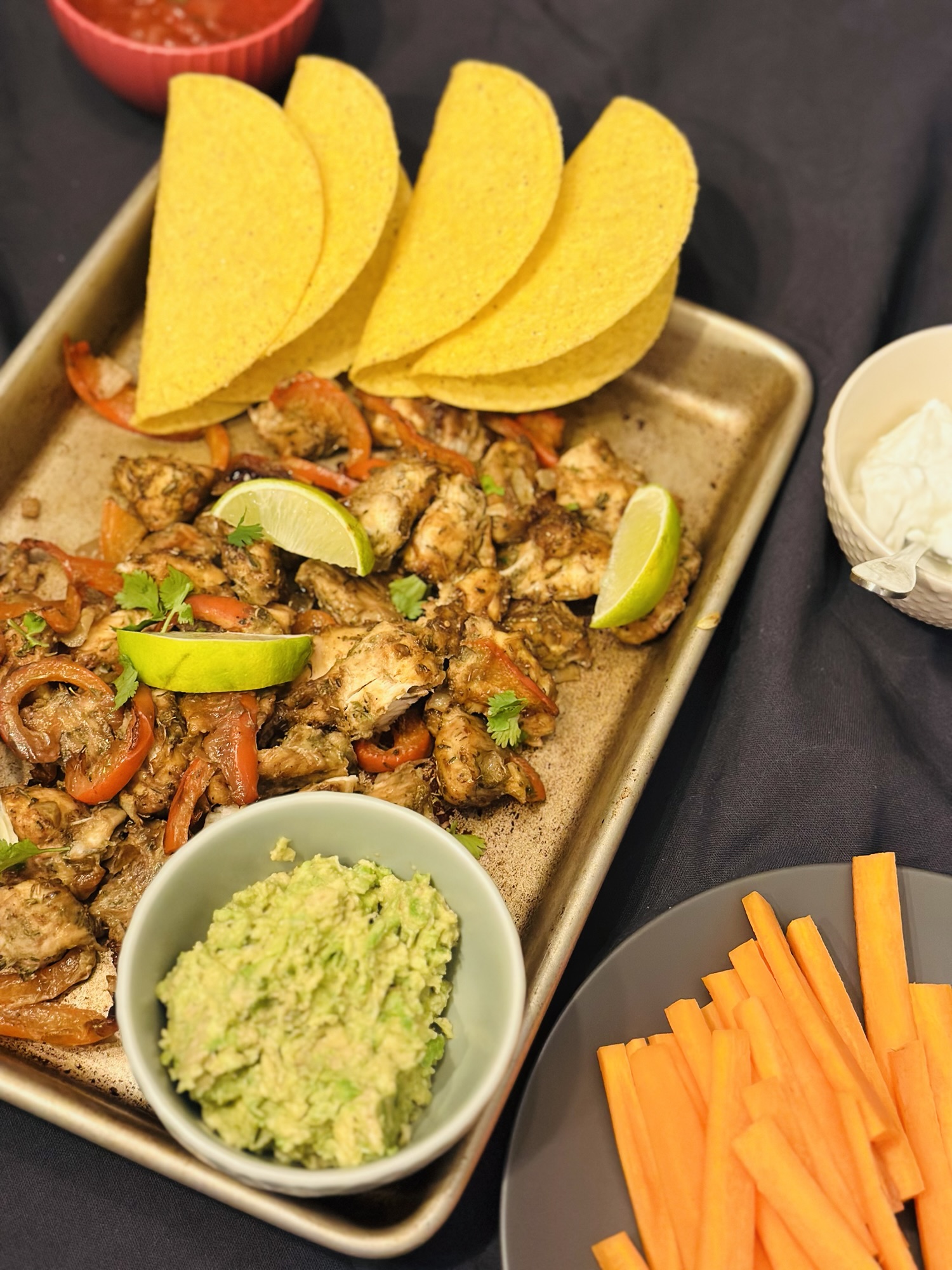 Plaque de fajitas au poulet